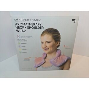Sharper Image Aromatherapy Neck Shoulder Wrap Purple Fleece Weighted Herbal New‎
